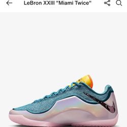 Nike Lebron 23 EP "Miami Twice"  Mid Basketball Shoes Pink Men's IH1514-001 Size 12