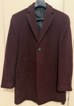 Calvin Klein burgundy wool overcoat