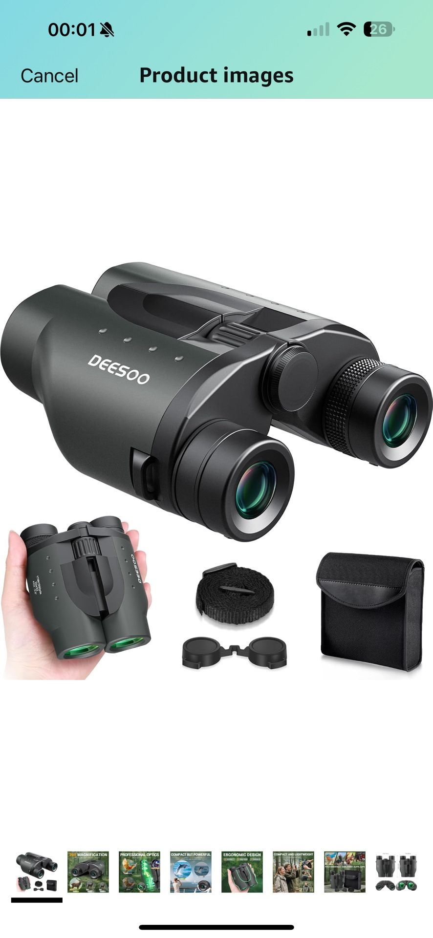 25x32 Binoculars for Adults Kids Compact