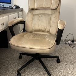Serta Hannah Executive Home Office Desk Chair (Used, Microfiber, Beige)
