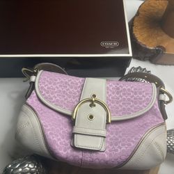 Stunning Vintage Pink Coach 1457 SoHo Y2K Signature C Canvas