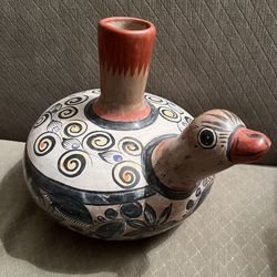 Mexican Pottery Duck Vase