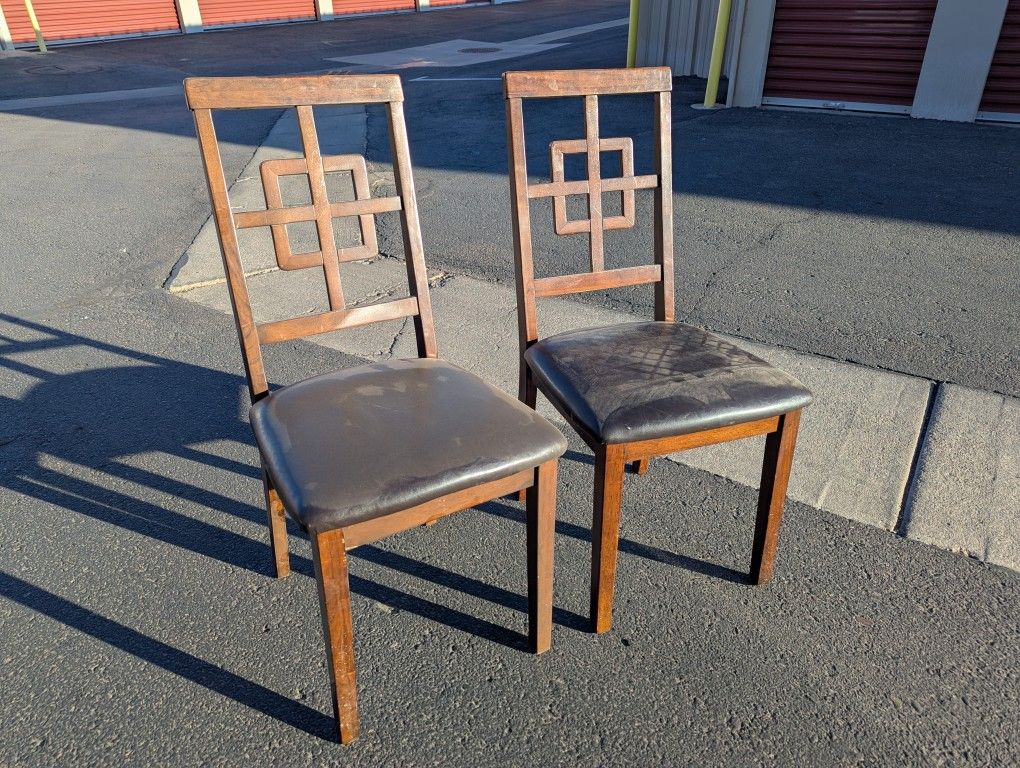2 Wooden Dining Room Chairs