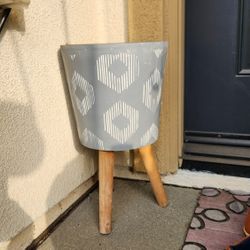 Chic Slate Blue Boho Plant Pot Stand