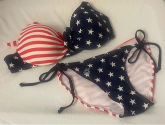 Brand new Juniors red white and blue star swimwear size S