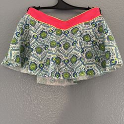 ELLE Lingerie Floral Skirted Bikini Bottom S Multi-Color Pink Green Blue Yellow