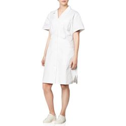 Dickies Womens Button Front Medical Scrubs Dresses | White