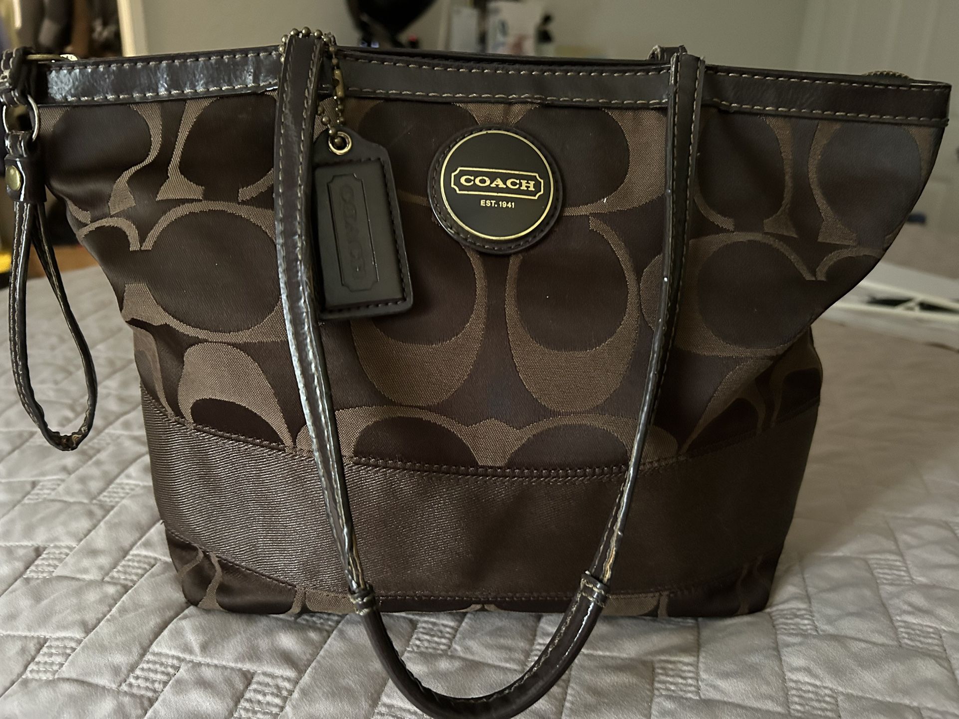 Coach Signature Stripe Tote