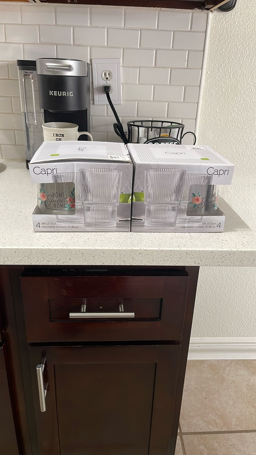 2 Cajas De Vasos De Vidrio Nuevos