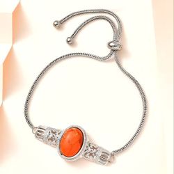 Mojave Orange Turquoise Bolo Bracelet