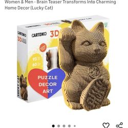 3D Puzzle Model Kit – Unique Gift for Teens, Adults, Kids, Women & Men - Brain Teaser Transforms Into Charming Home Decor (Lucky Cat