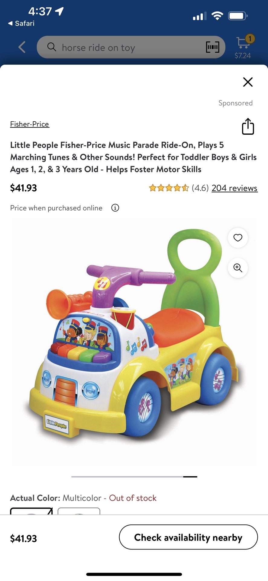 Fisher Price Little People Ride On Toy
