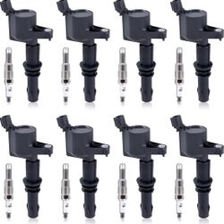 Set of 8 Ignition Coils Pack and Spark Plug Compatible for Ford Expedition