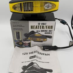 12 VOLT HEATER/FAN WITH SWING-OUT HANDLE #96144