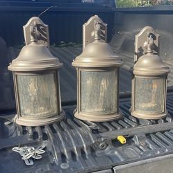 Outside bronze lights