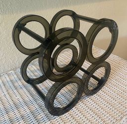 MidCentury Smoky Lucite Bottle Holder