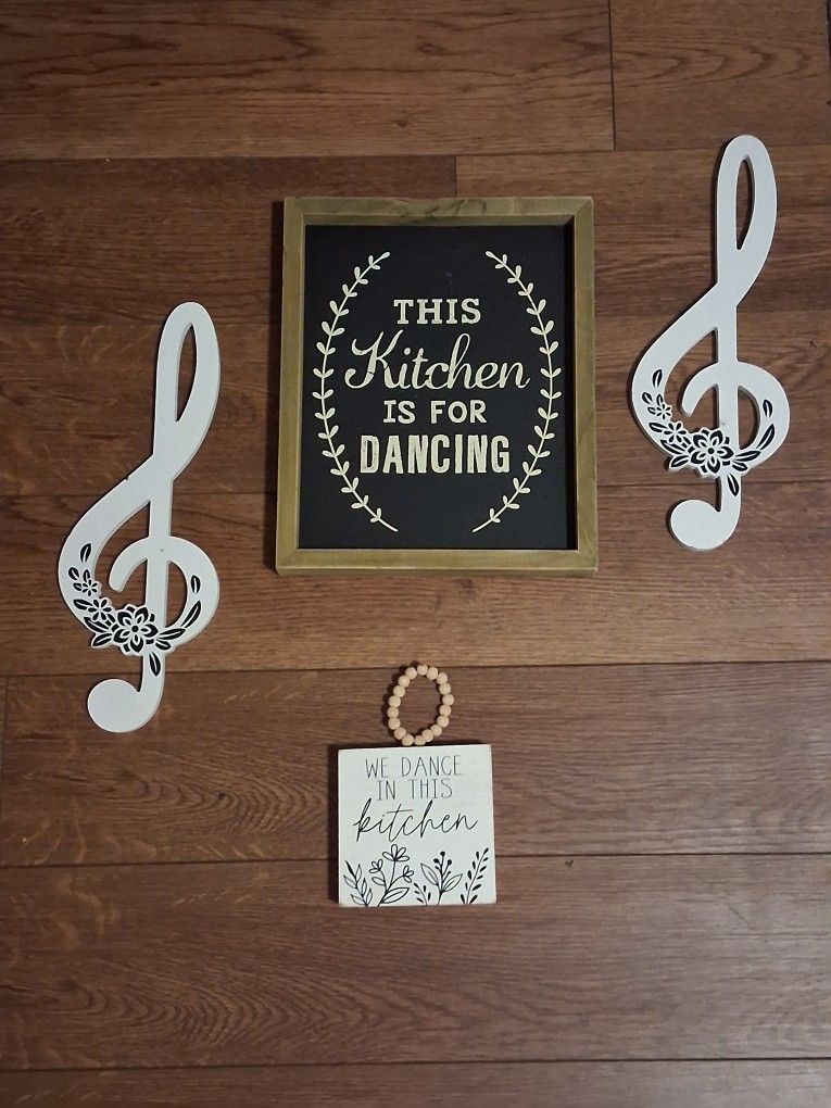 4 Piece Wall art Combo for Kitchen "This Kitchen is for dancing"/ "We dance in this kitchen"