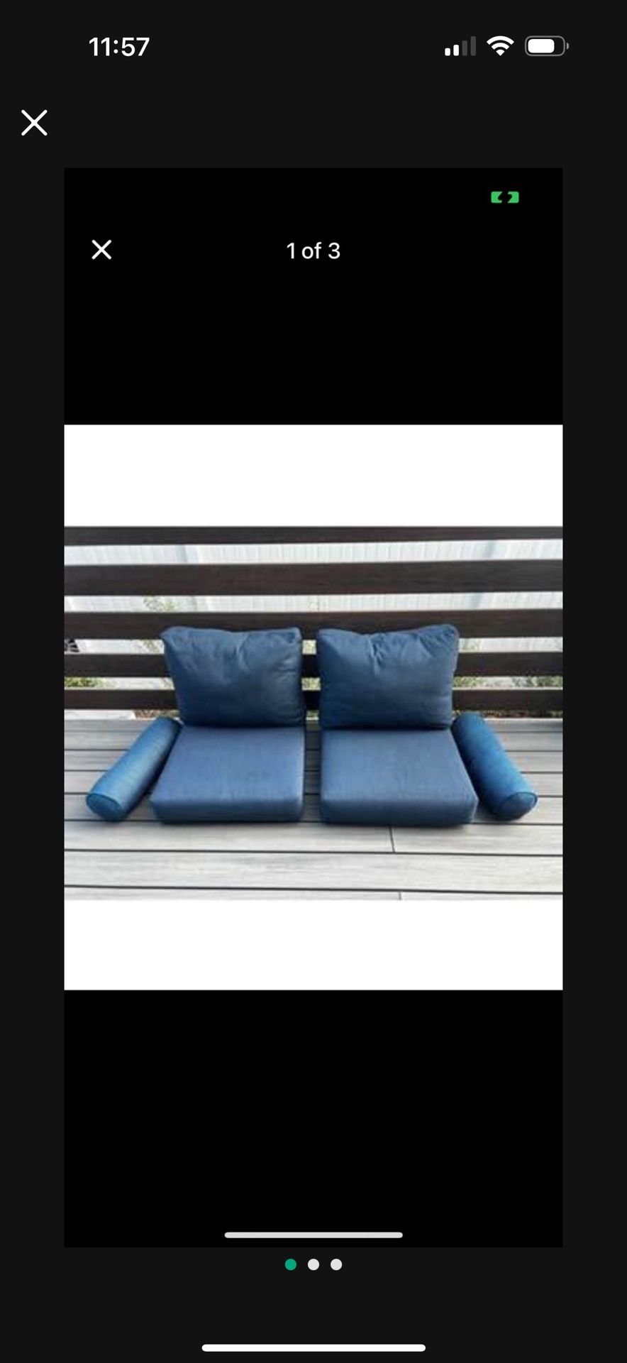 Set of 2 Sunbrella Outdoor Chair Cushions