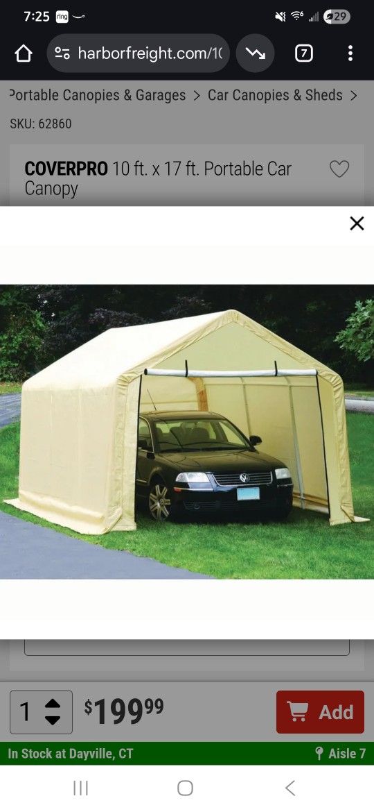 Harbor Freight Portable Garage Brand New