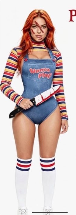 Women's size Large Chucky Inspired Halloween Costume Set