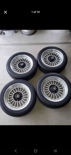 15" Jdm Crimson Linea Sport Fin Wheels & Tires