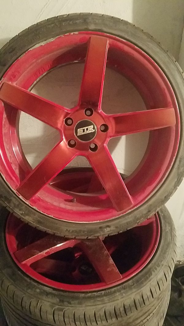 STR racing neon red rims for Sale in Kansas City, MO OfferUp