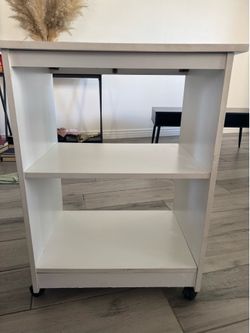 White  Multi-Purpose Rolling Shelf Unit