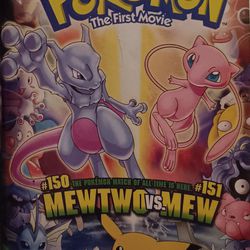 Pokemon The First Movie VHS Tape Mewtwo vs Mew Clamshell Case

