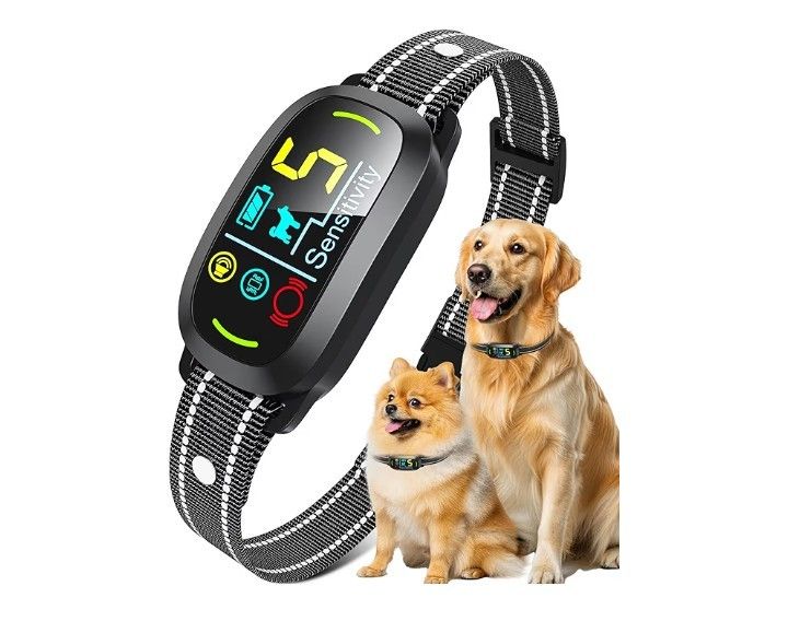 Smart AI Bark Collar for Large Medium Small Dogs, Anti Barking Device with 5 Training Modes, Exclusive Forced Bark-Stopping, Rechargeable IP67 Waterpr