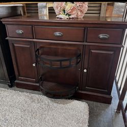 American Heritage Gabriella Bar Cabinet, Solid Wood Storage with Wine Racks — Huge Warehouse Sale!