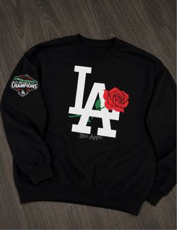 Dodgers LA Roses Crewneck Sweatshirt, Custom Apparel, Graphic Tees