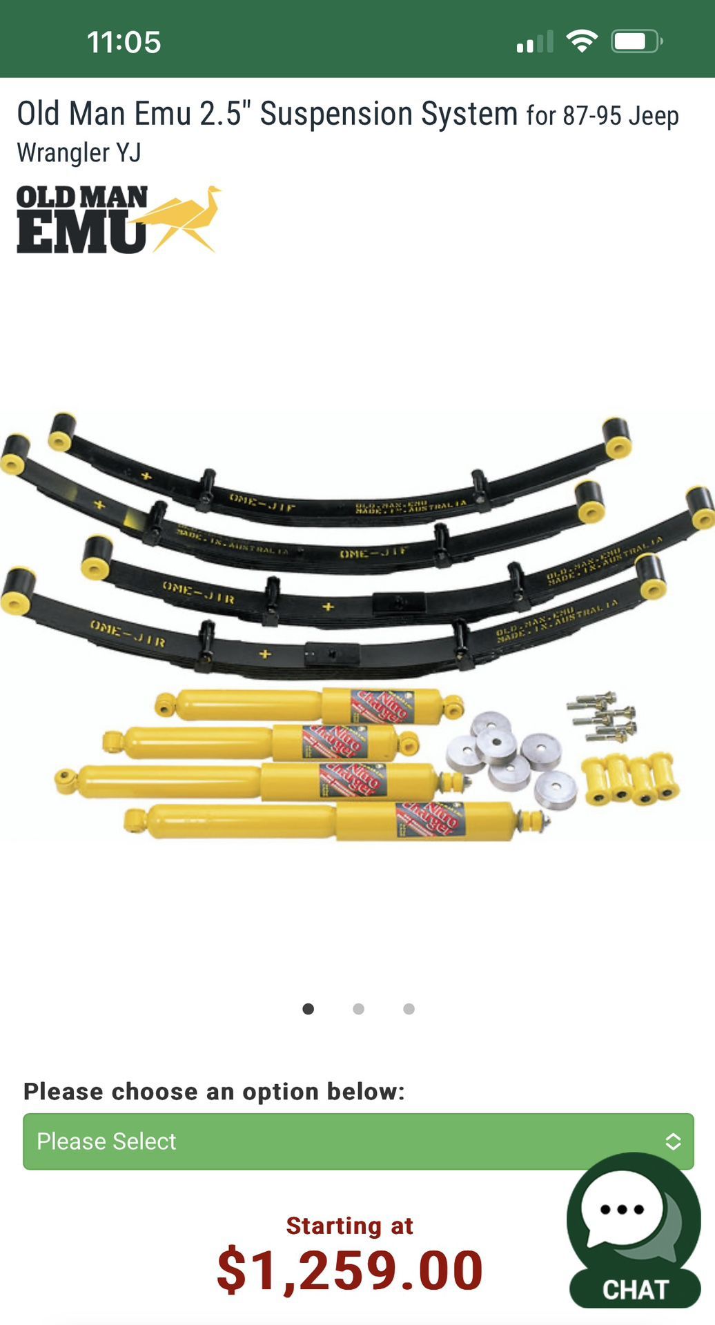 Jeep Wrangler 87-95 Yj Old Man Emu 2.5 Inch Lift Kit