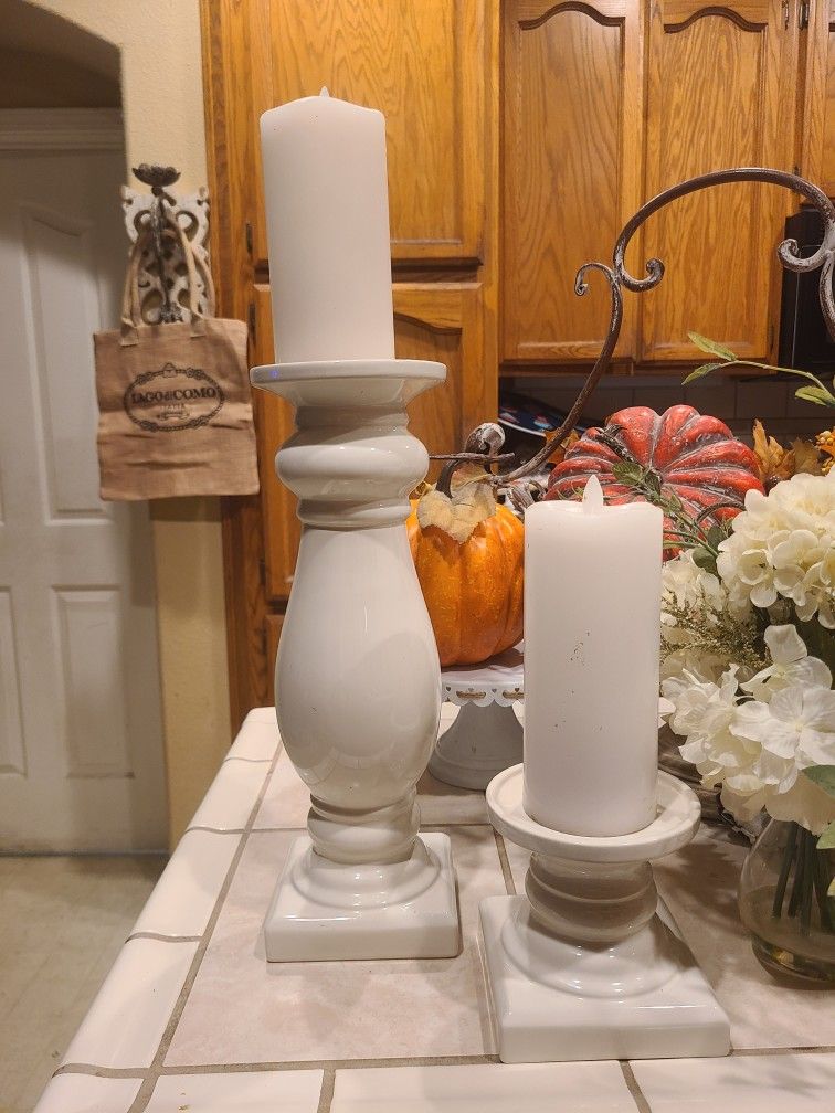 Ceramic Candle Holders. Candles Not For Sale
