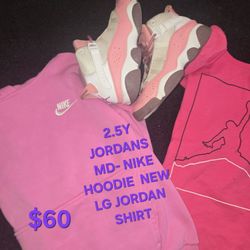 2.5 Y Jordan's With Sweatshirt And Shirt
