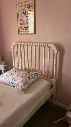 White Spindle Twin Bed Frame
