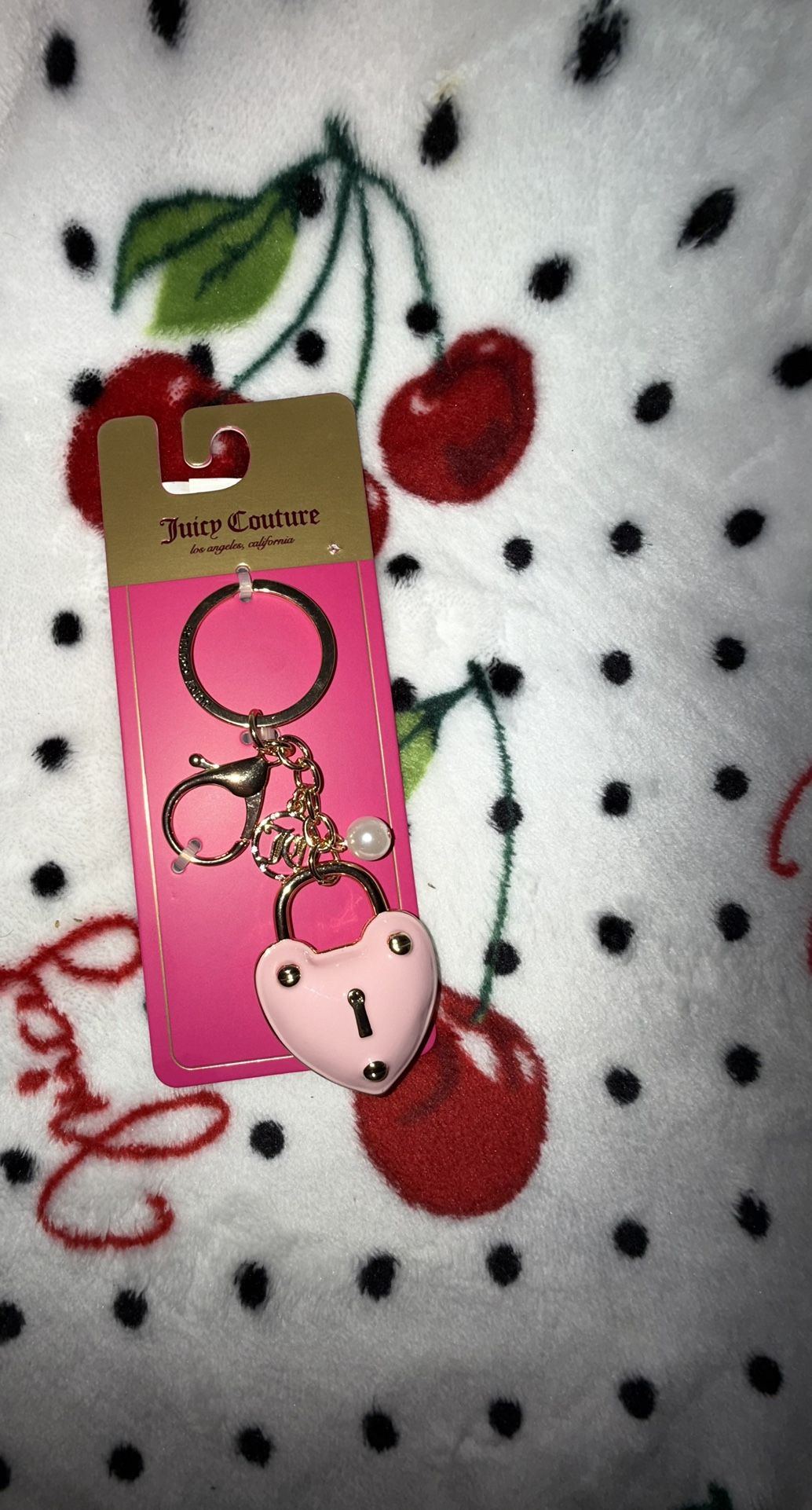 Juicy Couture Pink Blush Heart Locket Key Charm