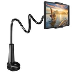 Tablet Holder Stand for Bed: Tryone Adjustable Flexible Arm Tablets Mount Clamp on Table Compatible with iPad Air Mini | Galaxy Tabs | Kindle Fire | S