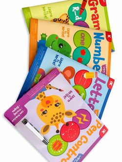 Educational Workbooks Pre K set of 4 new Letters (Wipe Clean Workbook)