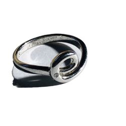 Natural Diamond Open Wave Swirl Ring Size 9 Solid Silver