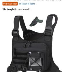 Pistol Holster Vest, Tactical Adjustable, Ccw, Black