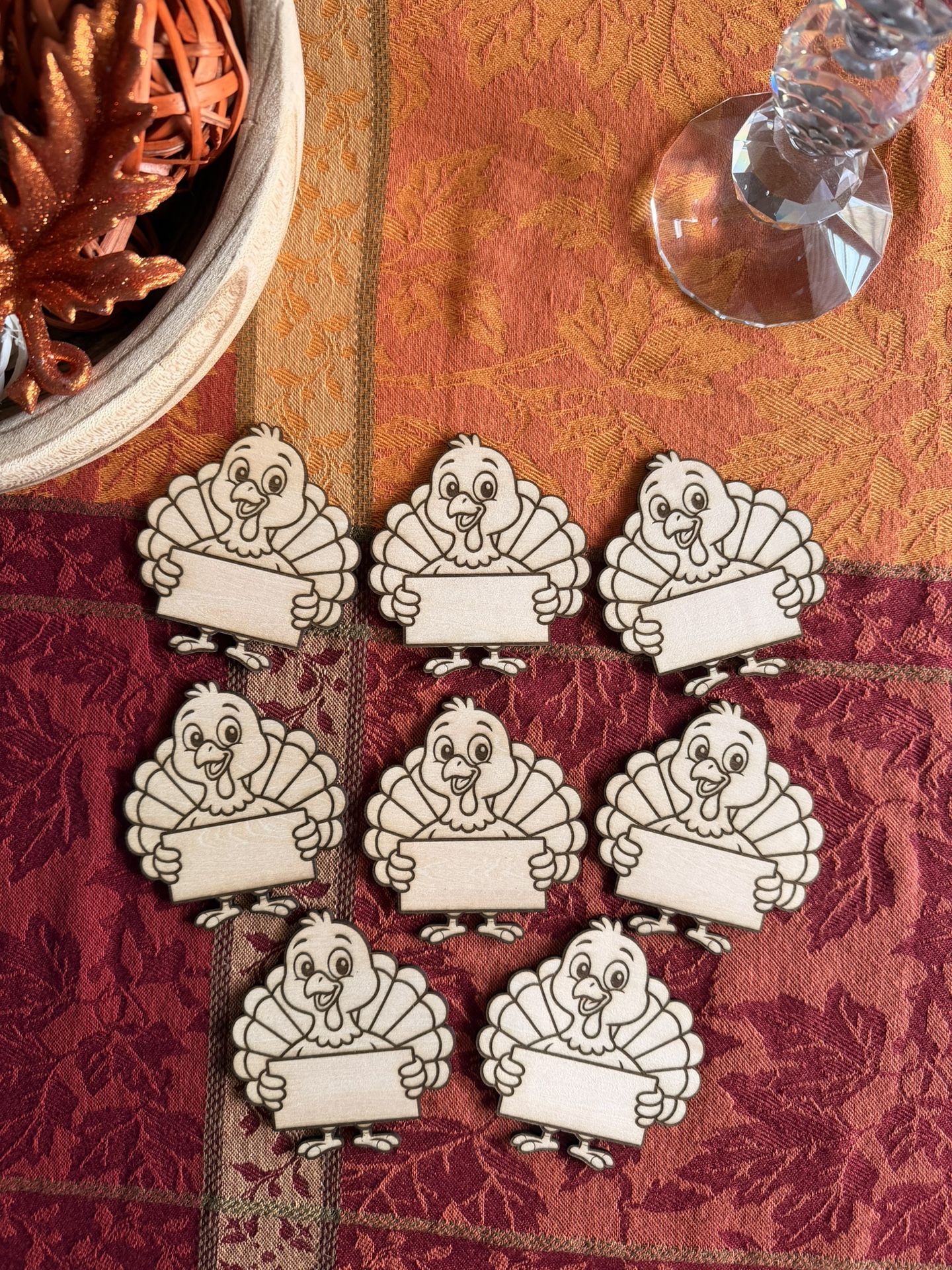 🦃🍁 Thanksgiving Wooden Turkey Place Cards – Kids Art Kit – Set of 8 for $10! 🍁🦃