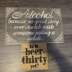  wood bar/kitchen signs 