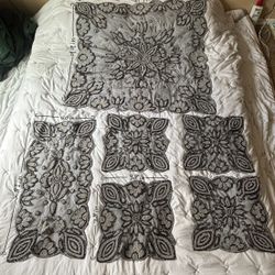 Hand Beaded Sheer Table Cloths/ Coverings Imported From The Middle East