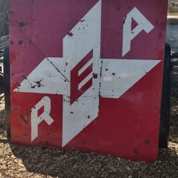 Huge Metal Rail Road Sign 