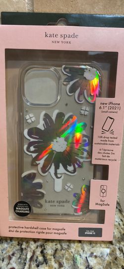 Kate Spade New York Apple iPhone 13 Hardshell Case with MagSafe-Daisy Iridescent.