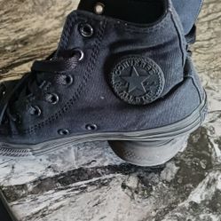 Black Hi Top Converse Kids Shoes