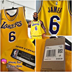 LeBron James Los Angeles Lakers Nike #6 Swingman Jersey - Gold - Icon