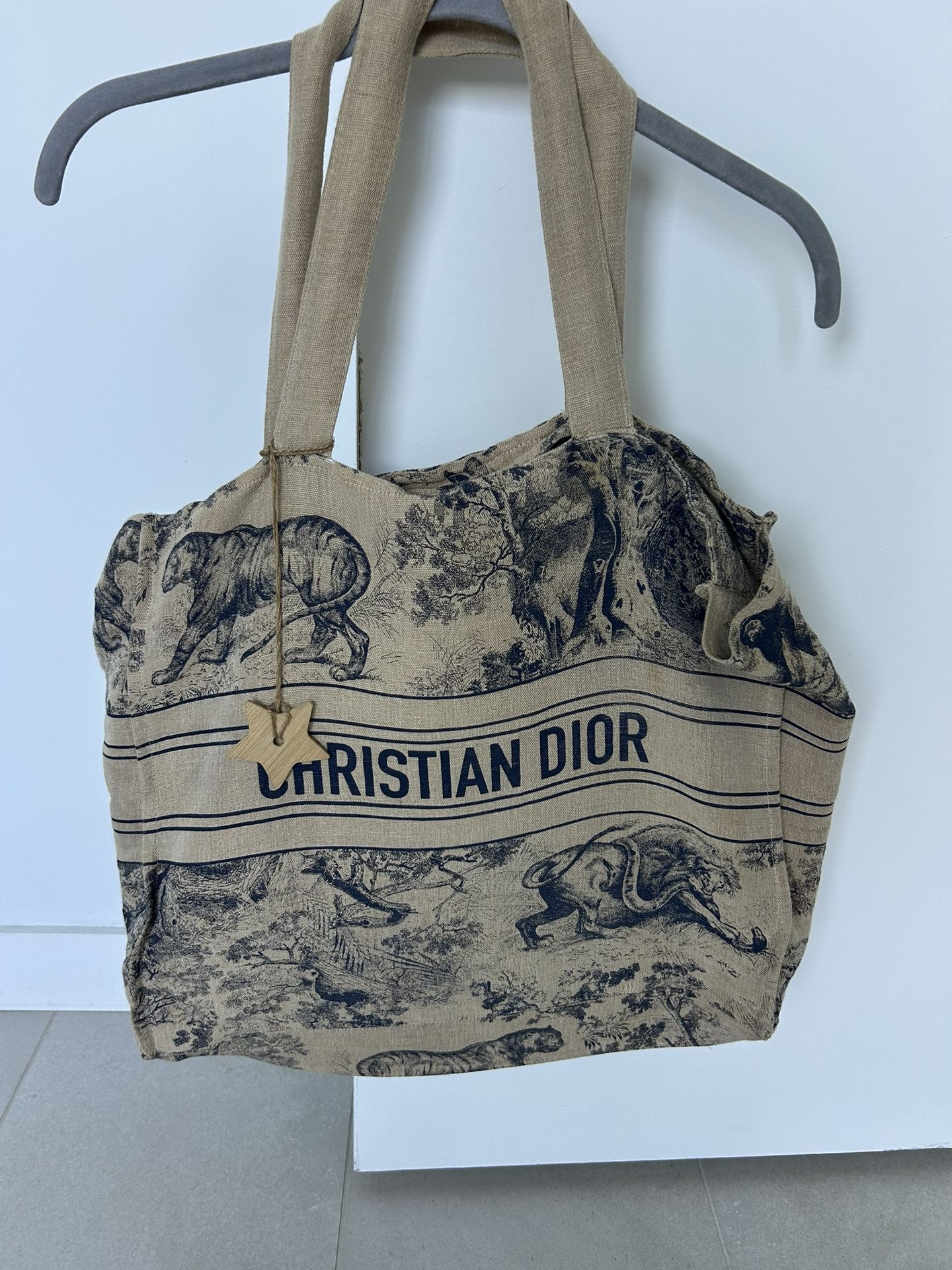 Authentic Christian Dior Linen Beach bag