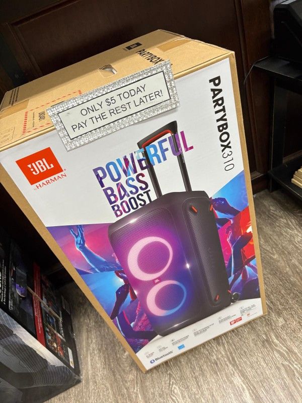 Jbl PartyBox 310 Bluetooth Speaker New - Pay $1 today and pay the rest later -