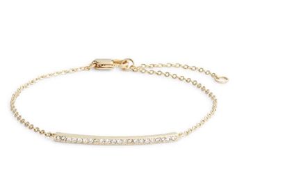 Michael KORS GOLD PLATED CRYSTAL BAR DESIGNER CHAIN LINK MINIMALIST BRACELET